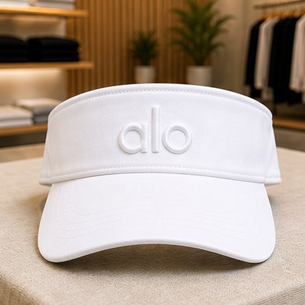 ALO Yoga White Casual Open Top Visor Hat Activewear